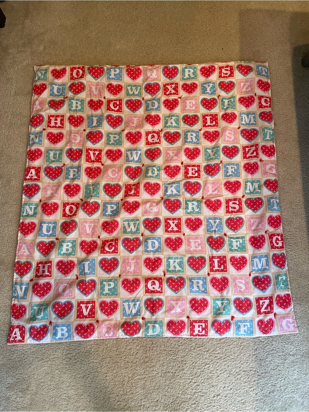 Alphabet & Heart kids Quilt